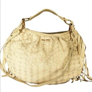 🚫SOLD🚫 Miu Miu Ivory Lambskin fringe bag